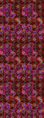 Küçük çiçekli yay deseni çiz. Raster illüstrasyonu. Suluboya tarzında kahverengi renkler üzerine.