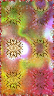 El çizimi çiçekli, soyut, pürüzsüz desen. Tarafsız renklerde çiçekler. Raster illüstrasyonu.