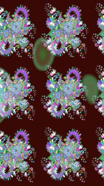 Of doodle elements. Hand drawn Raster illustration. Sketch flower pattern can be used for wallpaper, website background, wrapping paper, invitation, flyer, banner or website.