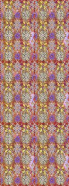 Çiçekli karalama şeklinde Raster çiçek deseni. Raster illüstrasyonu. Tarafsız ve kahverengi renklerde bahar çiçekleri.