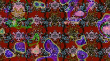 Parlak çiçekli kolaj çiçeği kırmızısı. Çiçekli zambakların eskiz geçmişi. Çiçek tasarımı için inanılmaz kolaj cennet tarzı..