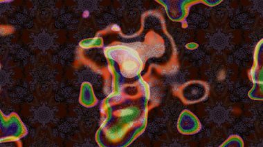 Çiçeksel fantezi tasarımı ve parlak bir arka plan çizimi. Renkli Bahar Teması eskiz kalıbı. Düz Çiçek Elementleri Tasarımı.