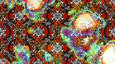 Çiçeksel çizim kalıbının yansıması. Vadinin gri renkli çiçekleri.