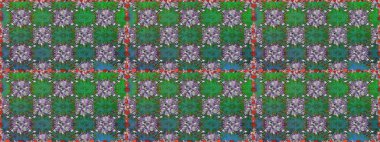 Raster Illustrasyon 'da moda olmayan çiçek deseni. Güzel kumaş deseni. Renkli Yaz Temalı Kusursuz Arkaplan. Düz Çiçek Elementleri Tasarımı.