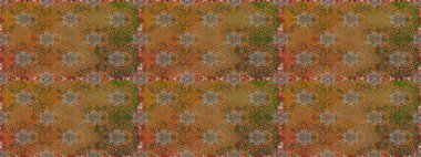 Raster Çiçek İllüstrasyonu güzel tekstil. Kahverengi renklerde etnik çiçeklerle kusursuz bir desen..