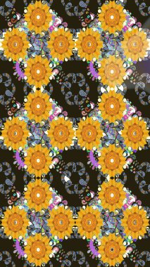 Botanik çizim kalıbı. Organik elementler. Suluboya etkisi. Raster deseni.