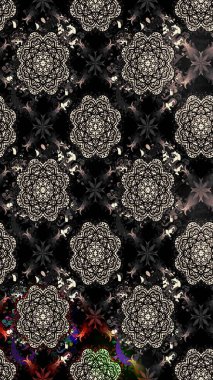 Raster illüstrasyonundaki çiçek desenli çizim. Siyah renkli çiçekler. Renkli Bahar Teması eskiz kalıbı. Düz Çiçek Elementleri Tasarımı.