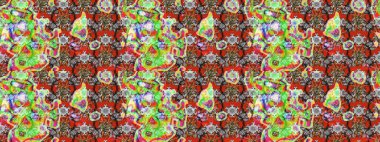 Çiçekler. Soyut etnik raster çizim kalıbı. Tarafsız renklerde vadinin çiçekleri.