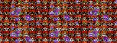 Kahverengi renkli etnik çiçeklerin olduğu zarif bir eskiz modeli. Asya Tekstil 'inde Raster Çiçek İllüstrasyonu.