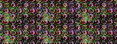 Küçük çiçekteki sevimli çiçek deseni. Siyah renkli çiçekler. Raster illüstrasyonu.