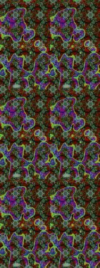 Suluboya çiçekli çiçek deseni. Raster illüstrasyonu. Yeşil renkte güzel tekstil.