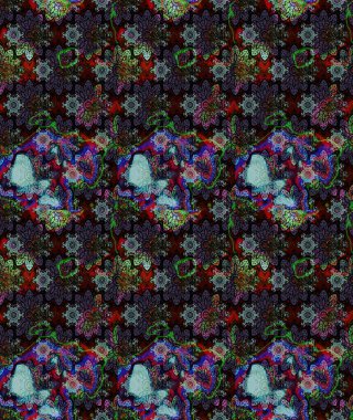 Çiçek arkaplanlı soyut zarafet eskiz deseni. Raster Güzel kumaş deseni.