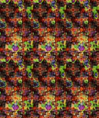 Raster illüstrasyonu. Şirin çiçekli eskiz deseni ve kahverengi renkli yapraklar, suluboya çiçek deseni, duvar kağıdı, kart veya kumaş için fayanslı.