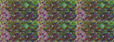 Çiçek ve yapraklı çiçek deseni. Küçük çiçekli şirin bir desen. Raster illüstrasyonu.