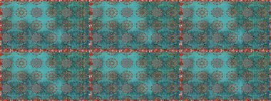 Güzel çiçek deseni. Mavi ve yeşil renkli çiçekler. Renkli Bahar Temalı Kusursuz Arkaplan. Düz Çiçek Elementleri Tasarımı.