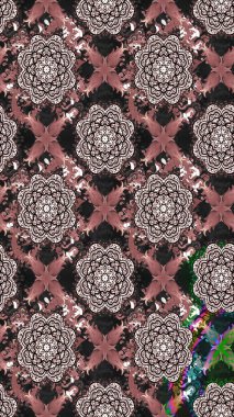 Üzerinde gri renkte karalamalar olan çiçek desenleri çiz. Raster illüstrasyonu.