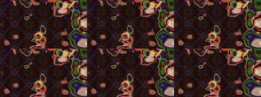 Raster düz çiçek çizim deseni. Hediye ambalaj kağıdı, tebrik kartları, posterler ve pankart tasarımı. Kahverengi renkte çiçekler.