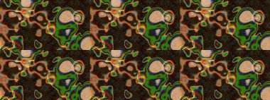 Raster illüstrasyonundaki çiçek desenli çizim. Kahverengi renkli çiçekler. Renkli Bahar Teması eskiz kalıbı. Düz Çiçek Elementleri Tasarımı.