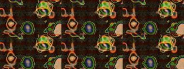 Nakış desenli çiçek deseni. Renkli grunge, soyut arkaplanı colokahverengi çiçeklerle süslüyor. İzler, kumaş, duvar kağıtları, tekstil için raster dokusu.