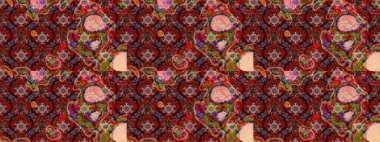 Çiçekli çiçek deseni, suluboya. Kahverengi renkli çiçekler. Renkli Bahar Teması eskiz kalıbı. Düz Çiçek Elementleri Tasarımı. Raster illüstrasyonu.