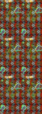 El çizimi çiçek çizimi deseni (fayans). Şirin çiçekli, desenli, kahverengi renkli bir eskiz deseni. Tekstil için suluboya çizim deseni.