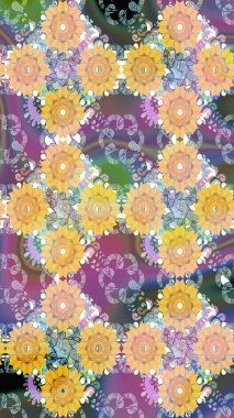 Küçük bej çiçeklerle oldukça eski bir besin torbası deseni. Tekstil, kumaş, kapaklar, duvar kağıtları, baskı, paket, koleksiyon defteri, örgü, dekupaj için çiçek arkaplanı..