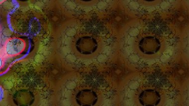 Raster illüstrasyonundaki çiçek desenli çizim. Kahverengi renkte çiçekler.