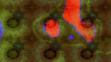 Çiçek desenli raster, kahverengi çizgi grafik desenli soyut raster arkaplan. Modern stil dokusu.