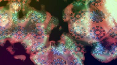 Nakış desenli çiçek deseni. Renkli grunge, soyut arkaplanı colokahverengi çiçeklerle süslüyor. İzler, kumaş, duvar kağıtları, tekstil için raster dokusu.