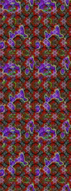 Raster Hip kumaş deseni. Eskiz Vintage Çiçek Deseni.