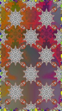 Motley illüstrasyonu. Küçük çiçekte güzel bir desen. Küçük renkli çiçekler. Çiçekli yaz çiçekleri. Kusursuz. Moda baskıları için zarif bir şablon.