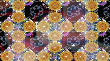 Çiçek desenli bej renkler, el çizimi papatyalar, papatyalar. Tekrar eden çiçek arkaplanı, zarif bej çiçekler duvar kağıdı.