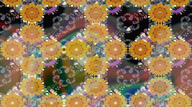 Güzel kumaş deseni. Yazdır. Raster çiçekli arka plan. Renkli Yaz Temalı eskiz kalıbı. Düz Çiçek Elementleri Tasarımı. Güzel çizim şekli..