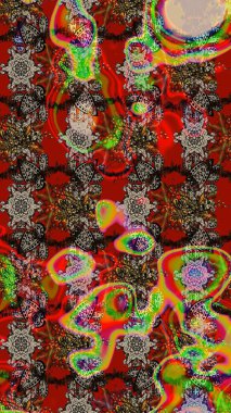 Çiçek izi. Suluboya çizim kalıbı. Suluboya tarzında kırmızı renkte çiçekler.