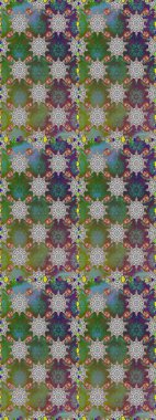 El çizimi, soyut ve süslü elementler. Suluboya resim taklit Raster çizimi. Yaz çiçekleri teması. Yeşil renkler. Klasik çiçekler..