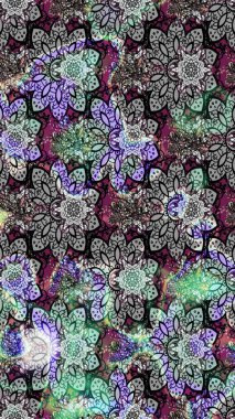 Soyut çiçek çizim kalıbı arka planı. Raster illüstrasyonu. Raster deseni. Küçük çiçekteki sevimli çiçek deseni. Gri renklerde.