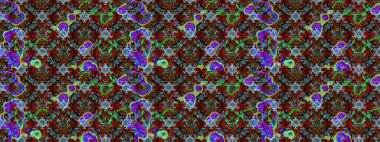 Raster deseni. Bahar çiçekleriyle desen dalla, kahverengi renklerle çiçek siluetiyle.