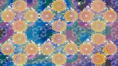 Güzel kumaş deseni. Raster illüstrasyonu. Bahar çiçekli güzel bir çiçek deseni..