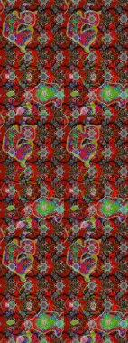 Raster illüstrasyonu. Çizim çiçek deseni duvar kâğıdı olarak kullanılabilir. Kırmızı renkte çiçekler.