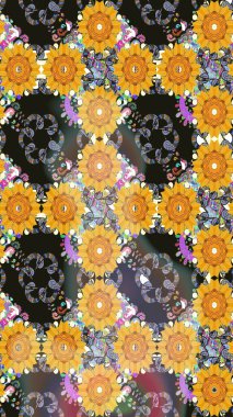 Raster çiçek desenleri çiziyor. Vadinin gri renkli çiçekleri.