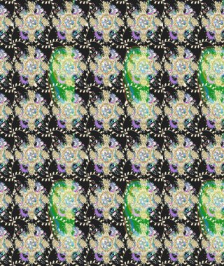 Küçük çiçekte hoş bir çiçek deseni var. Gri renkler ve parlak çiçekler üzerine soyut çizim deseni. Çiçek elementli zarif raster dokusu..