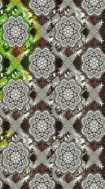 Renkli Bahar Teması eskiz kalıbı. Süslü kumaş deseni. Raster illüstrasyonundaki çiçek desenli çizim. Düz Çiçek Elementleri Tasarımı.