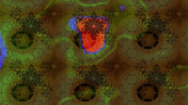 Çiçek desenli raster, kahverengi çizgi grafik desenli soyut raster arkaplan. Modern stil dokusu.