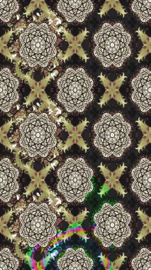 Raster deseni. Suluboya etkisi. Organik elementler. Botanik çizim deseni.