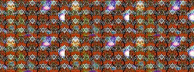 Kahverengi renklere karalama yapan çiçek desenli çizim. Raster illüstrasyonu.