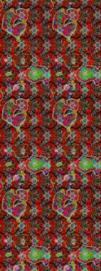 Raster illüstrasyonu. Çizim çiçek deseni duvar kâğıdı olarak kullanılabilir. Kırmızı renkte çiçekler.