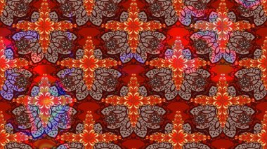 Hediye ambalaj kağıdı, tebrik kartları, posterler ve pankart tasarımı. Kırmızı renkte çiçekler. Raster düz çiçek çizim deseni.