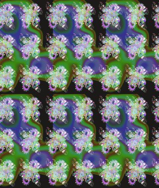 Yeşil renkli şirin çiçek deseni. Düz Çiçek Elementleri Tasarımı. Raster Modaya uygun kumaş deseni. Renkli Bahar Teması çizim şablonu.