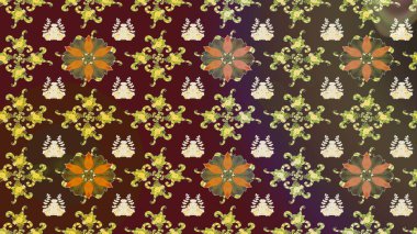 Güzel eskiz şekli. Yazdır. Düz Çiçek Elementleri Tasarımı. Güzel kumaş deseni. Raster çiçekli arka plan. Renkli Yaz Teması çizim şablonu.