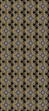 Kusursuz altın desen. Raster oryantal süs. Gri, bej ve kahverengi renklerde altın elementlerle kusursuz desen.